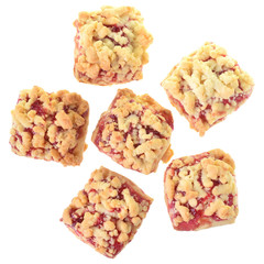 Shortbread with jam top view isolated