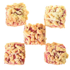 Shortbread with jam top view isolated