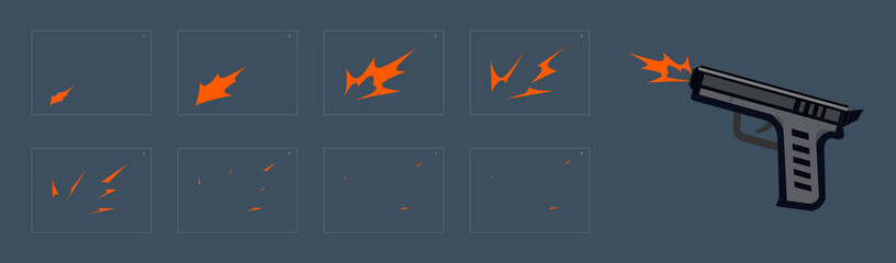 gun with fire effect