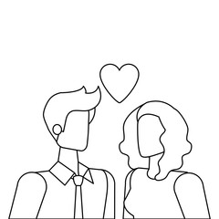 business couple with heart love