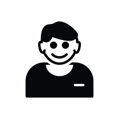 Black solid icon for face 