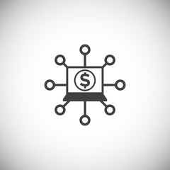 Financial technologie related icon on background for graphic and web design. Simple illustration. Internet concept symbol for website button or mobile app.