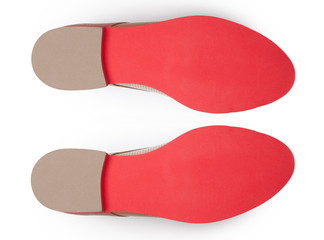 Bottom of shoes, isolated on white background.