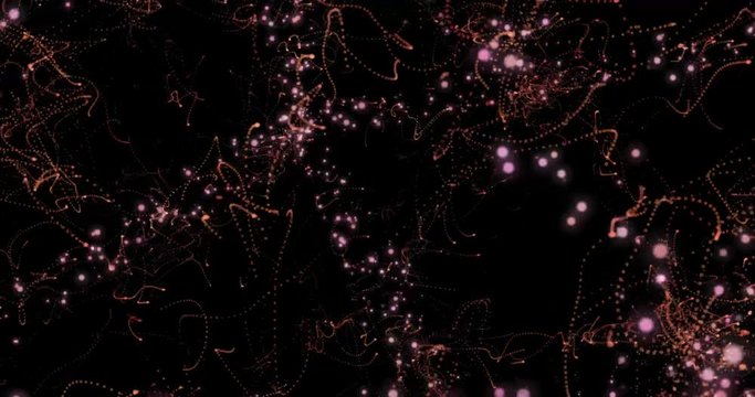An abstract animation of orange string theory in constant motion.