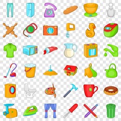 Curtain icons set. Cartoon style of 36 curtain vector icons for web for any design