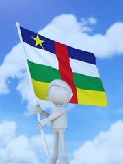 国旗を掲げる中央アフリカ共和国のスポーツ選手