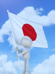 国旗を掲げる日本のスポーツ選手
