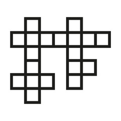 Crossword icon. Simple linear vector illustration