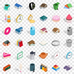 Teapot icons set. Isometric style of 36 teapot vector icons for web for any design
