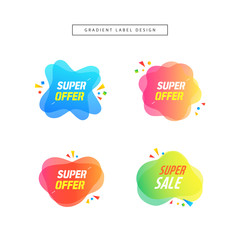 Modern abstract gradient shapes for shopping, sale promotion, discount title frame.