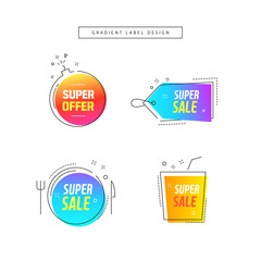 Modern abstract gradient shapes for shopping, sale promotion, discount title frame.