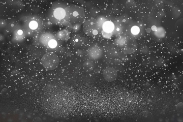 Fototapeta na wymiar wonderful sparkling glitter lights defocused bokeh abstract background with sparks fly, celebratory mockup texture with blank space for your content