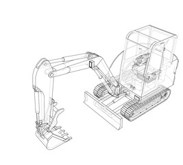 Sketch of Small Treactor with Actor. Vector