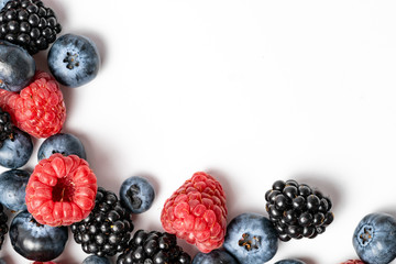 Macro view of different mix with ripe fruits