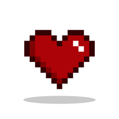 Obraz premium Pixelated heart icon in trendy flat style. Heart symbol for your web site design, logo, app, UI Vector EPS 10. 