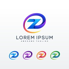 Abstract Letter Z Colorful Logo Template