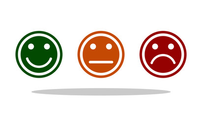 Yes No Maybe icon in trendy flat style. Happy / Neutral / Sad symbol for your web site design, logo, app, UI Vector EPS 10. - Vector