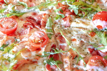 delicious juicy pizza Caesar