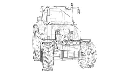Farm Tractor Concept. Vector © cherezoff