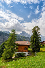 Fototapeta na wymiar Swiss Mountain Cabin - Alps View 