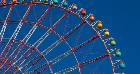 Ferris Wheel with clear blue sunny sky