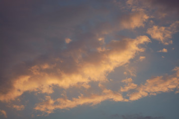 sunset sky in early spring