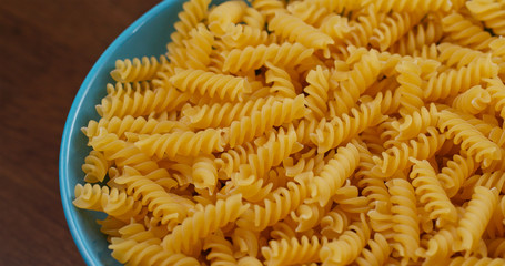 Pile of fusilli on plate