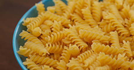 Heap of fusilli on plate