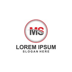 logo design letter m s brand template elegant