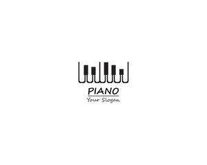 Piano grill keyboard icon template illustration design