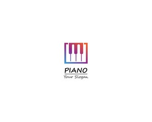 Piano grill keyboard icon template illustration design