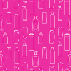 shampoos seamless background white outlines on pink