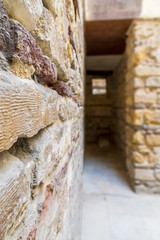 Blurred shot of old abandoned stone bricks passage, Old Cairo, Egypt