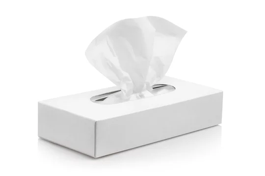 White tissue box, isolated on white background