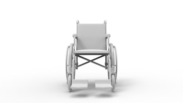 3d rendering of a computer generated model of a wheelchair