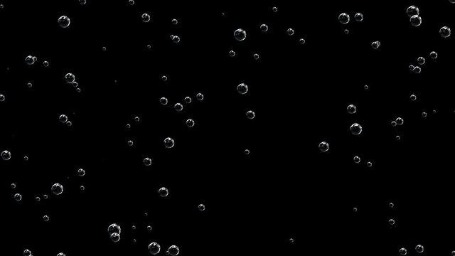Beautiful motion through the underwater bubbles cloud on black and white backgrounds. Deep under sea level. Underwater bubbles mayhem.