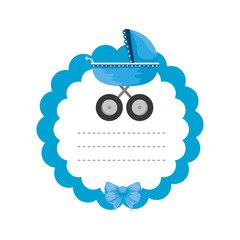 baby shower card with cart