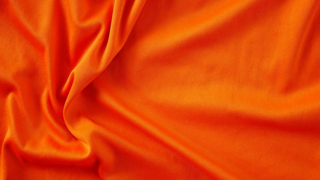 Orange Silk Fabric Background, Texture Of Sportswear Shirt