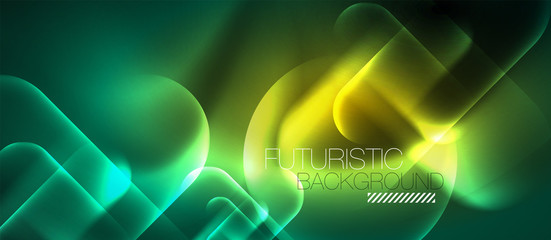 Neon glowing techno lines, hi-tech futuristic abstract background template