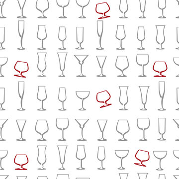 Wine glasses seamless background