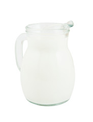 Jar of milk isolated on white