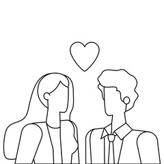 business couple with heart love