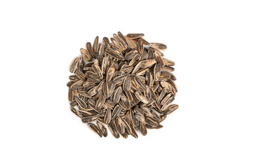 Sunflower seeds isolated on white background