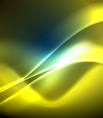 Shiny color bright neon abstract wave template. Abstract bright light. Neon light glowing effect. Space background. Abstract shape