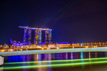 Spectra Light and Water Show Marina Bay Sand Casino Hotel Downtown Singapore