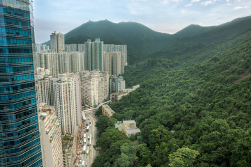 Obraz premium Hong-Kong-29.11.2017:The Hong Kong city from the top