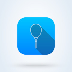 Tennis racket sign. line art  modern icon design illustration.
