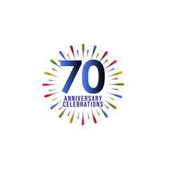 70 Years Anniversary Celebration Vector Template Design Illustration