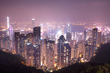 Fototapeta premium Hong Kong-29.11.2017:The skyscrapers of Hong Kong city