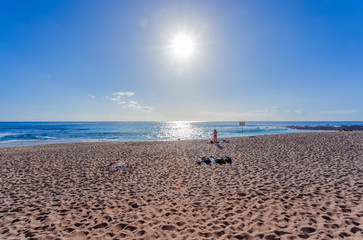 Fototapeta premium beach, sun and sea ; Boucan Canot ; Réunion Island 